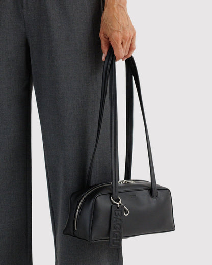 SMALL RECYCLED LEATHER BOWLER BAG