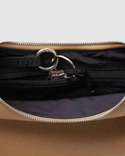 SMALL RECYCLED LEATHER FLAT CRESCENT