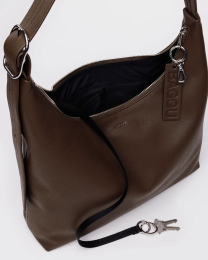 RECYCLED LEATHER SHOULDER BAG