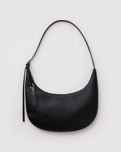 MEDIUM RECYCLED LEATHER FLAT CRESCENT
