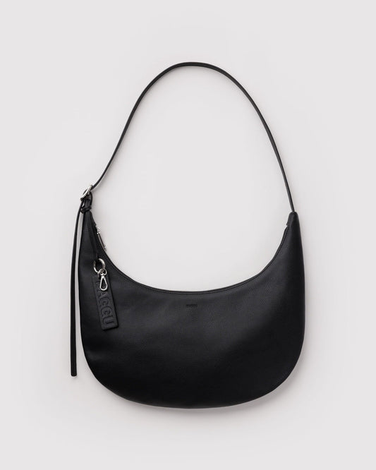 MEDIUM RECYCLED LEATHER FLAT CRESCENT