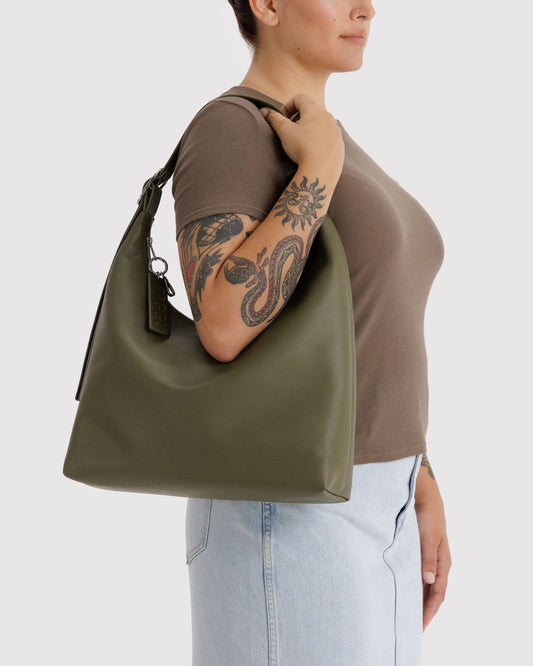 RECYCLED LEATHER SHOULDER BAG
