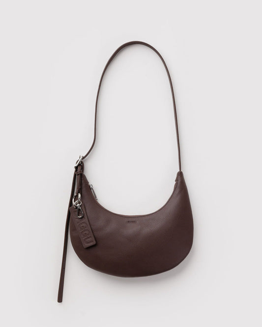 SMALL RECYCLED LEATHER FLAT CRESCENT