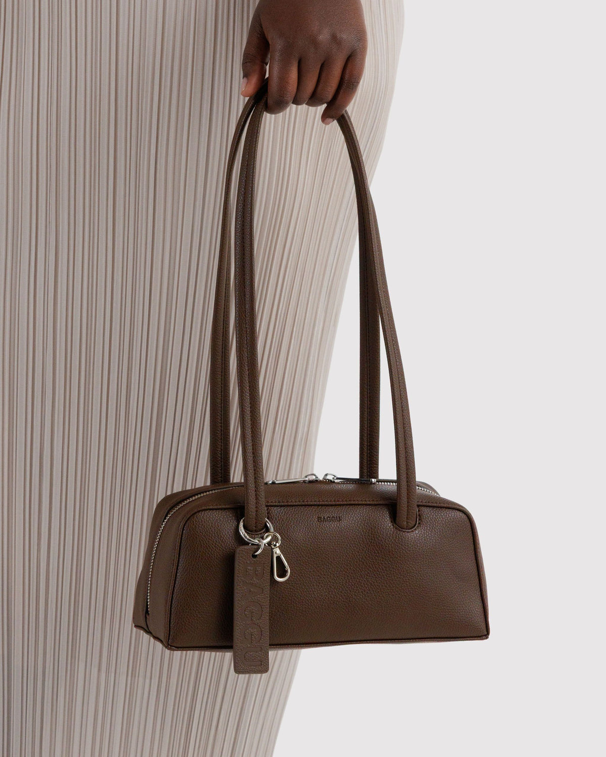 SMALL RECYCLED LEATHER BOWLER BAG