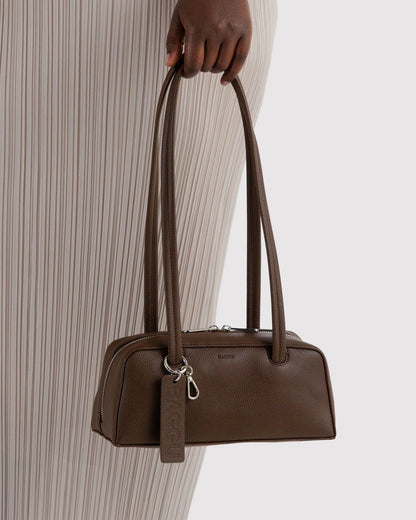 SMALL RECYCLED LEATHER BOWLER BAG
