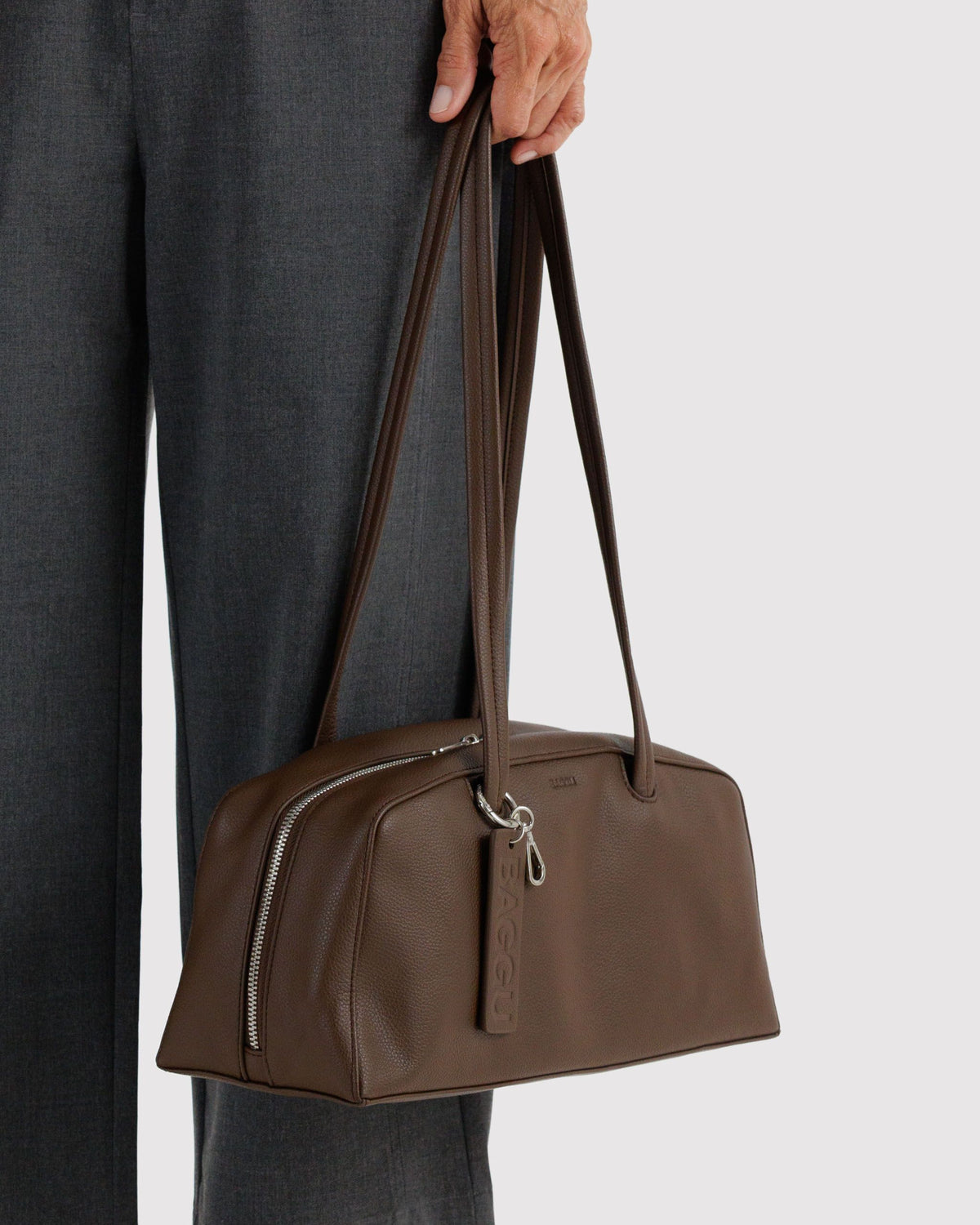 RECYCLED LEATHER BOWLER BAG
