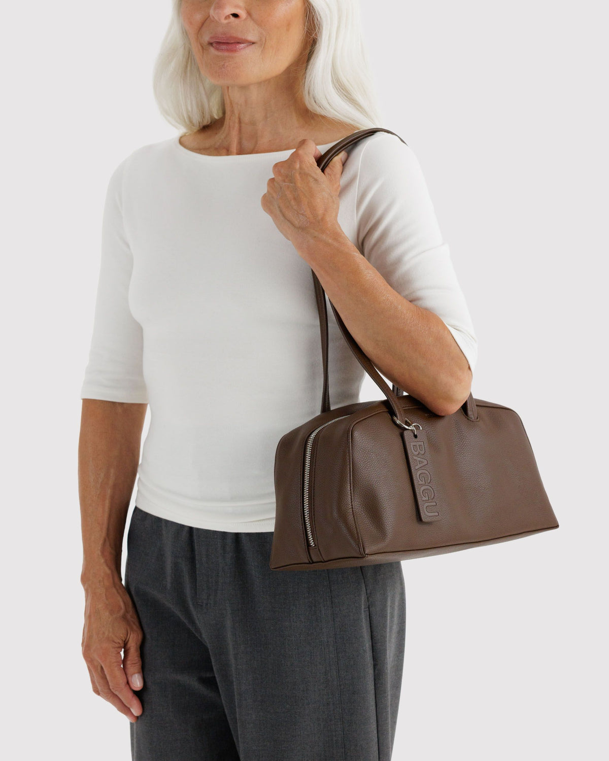 RECYCLED LEATHER BOWLER BAG