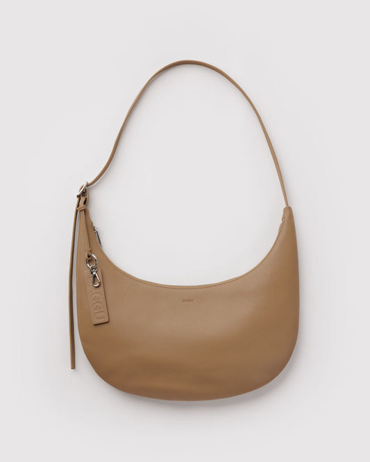 MEDIUM RECYCLED LEATHER FLAT CRESCENT