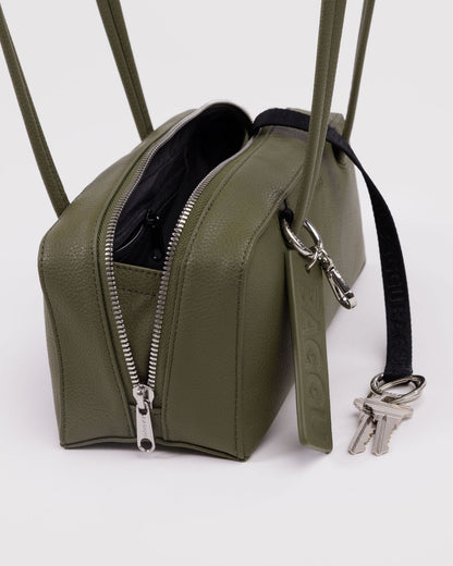 SMALL RECYCLED LEATHER BOWLER BAG